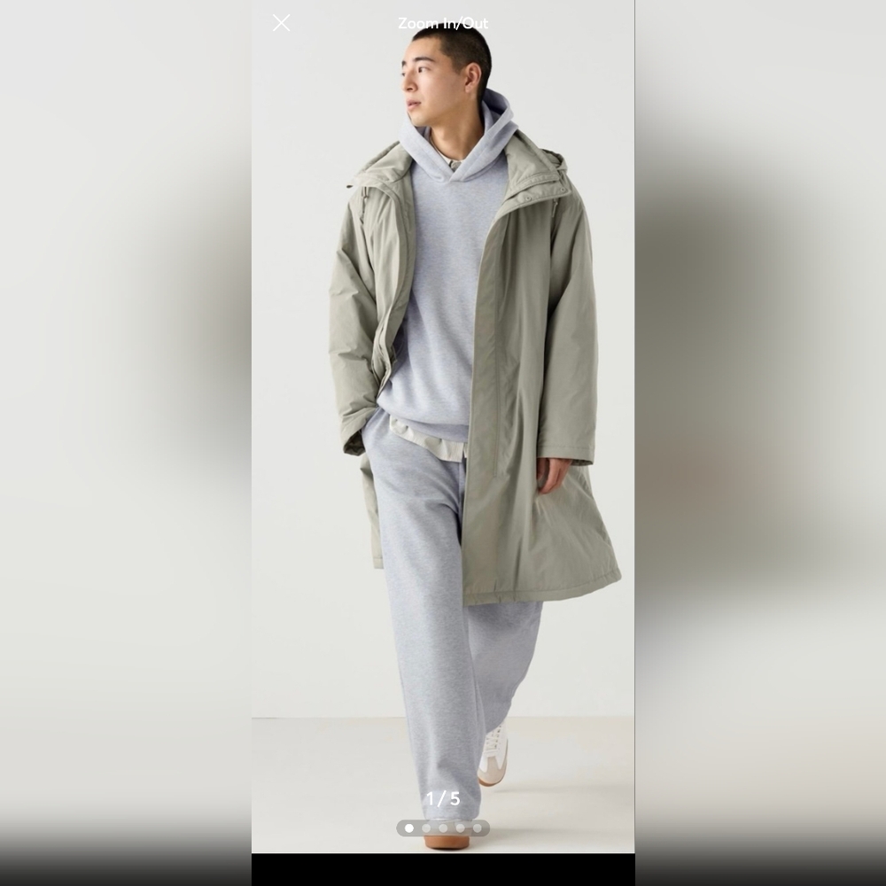 Uniqlo Hooded Coat Size Medium Color Khaki